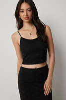 Ardene Black Lace Tank Top | Size Large | Polyester/Spandex