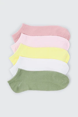 Ardene 5-Pack of Solid Ankle Socks | Polyester/Spandex