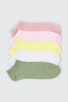 Ardene 5-Pack of Solid Ankle Socks | Polyester/Spandex