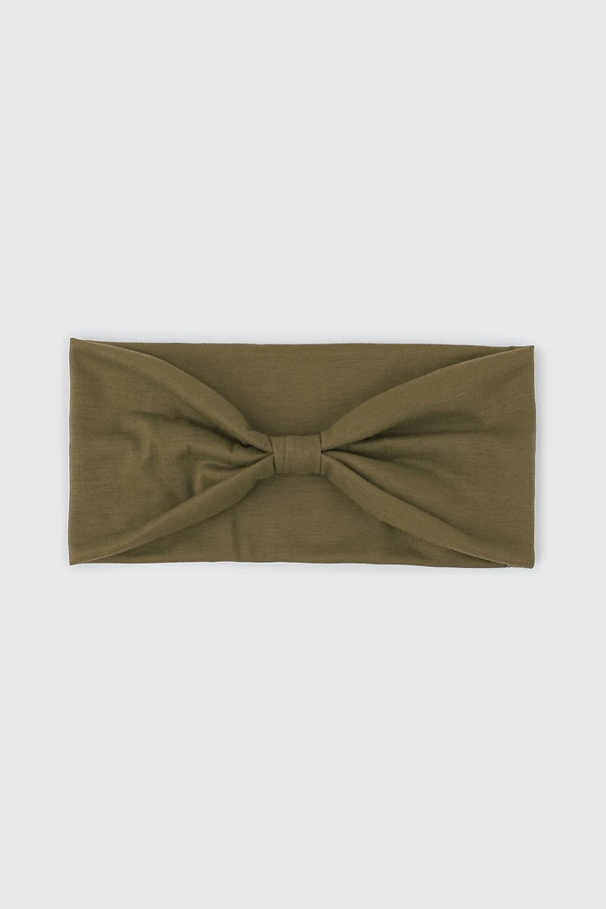 Ardene Super Soft Knotted Headwrap in Medium Green | Polyester