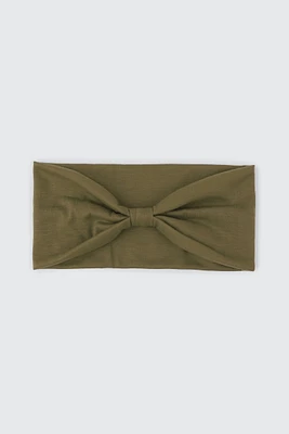 Ardene Super Soft Knotted Headwrap in Medium Green | Polyester