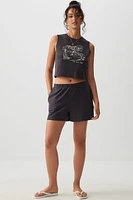 Ardene Slub Jersey Shorts in Dark Grey | Size Large | Polyester/Elastane