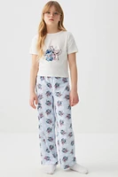 Ardene Kids Stitch PJ Pant Set in Light Blue | Size | Polyester/Spandex