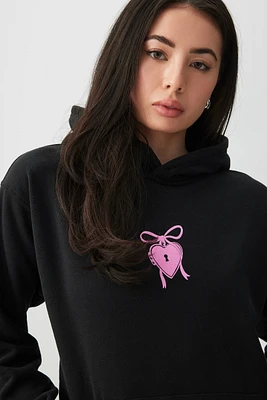 Ardene Oversized Graphic Hoodie in | Size | Polyester/Cotton | Fleece-Lined
