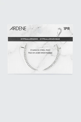 Ardene Small Stone Crawler Earrings in Silver | Stainless Steel