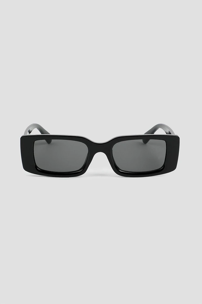 Ardene Slim Rectangular Sunglasses in Black