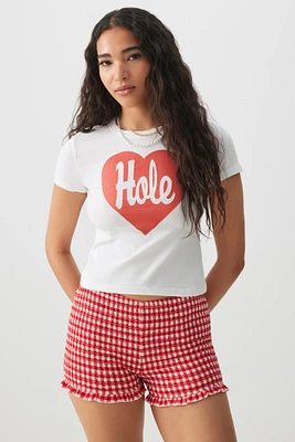 Ardene Hole Baby T-Shirt in White | Size | Spandex/Cotton