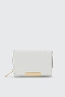 Ardene Small Folded Wallet in White | Faux Leather/Polyester