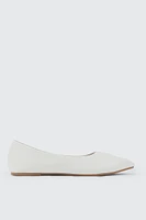 Ardene Classic Pointy Flats in White | Size | Eco-Conscious