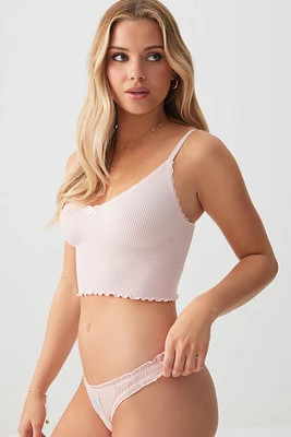 Ardene Mesh Cheeky Panty Panty in Light | Size | Polyester/Elastane