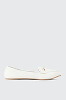 Ardene Pointed Toe Loafers in White | Size 9 | Eco-Conscious