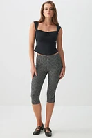 Ardene Plaid High Rise Capris in | Size | Rayon/Nylon/Spandex
