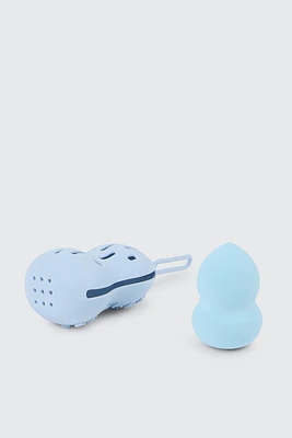 Ardene Makeup Sponge with Case in Light Blue