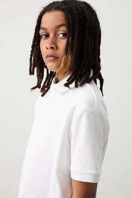 Ardene Kids Short Sleeve Polo Shirt in White | Size | 100% Cotton