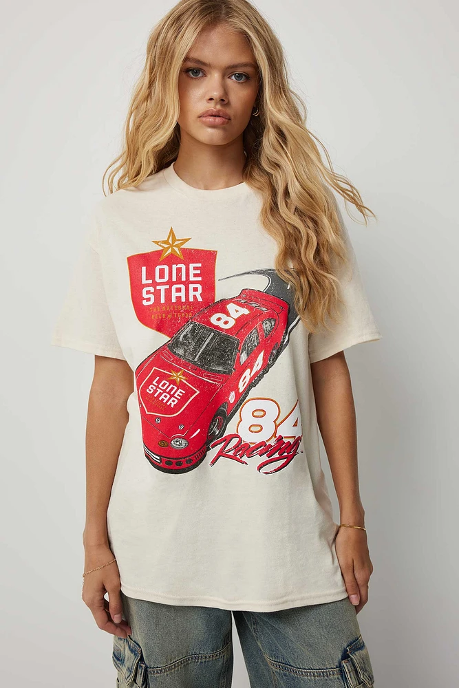 Ardene Lonestar Racer T-Shirt in Beige | Size | 100% Cotton