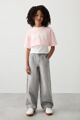 Ardene Kids Wide Leg Jeans in | Size | 100% Cotton