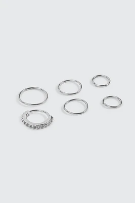 Ardene 6-Pack Nose Rings in Silver