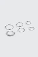 Ardene 6-Pack Nose Rings in Silver