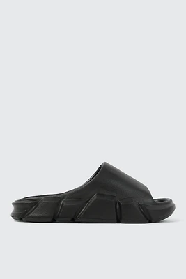 Ardene Man Chunky Sole Slides For Men in Black | Size | Eco-Conscious