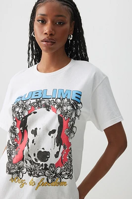 Ardene Oversized Sublime T-Shirt in White | Size | 100% Cotton