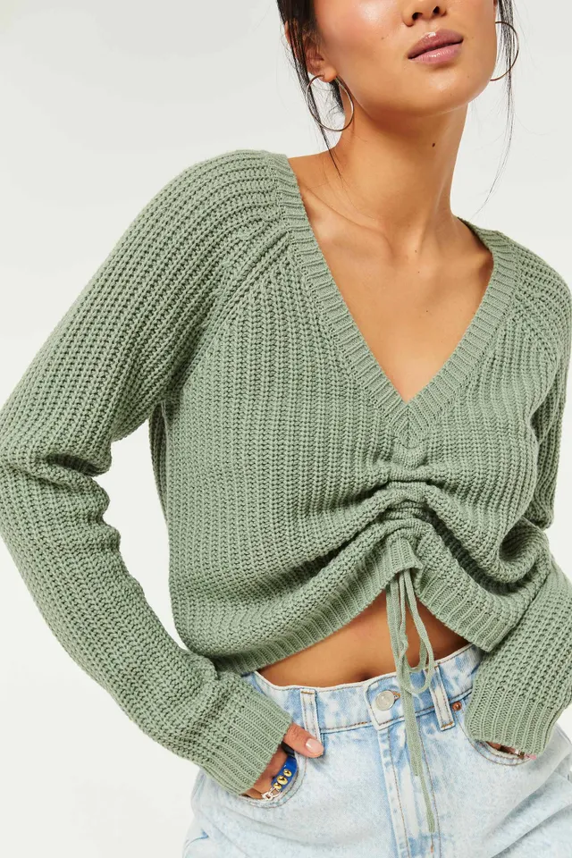 Ardene Ruched Drawstring Sweater in | Women's Size