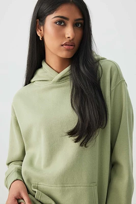 Ardene MADESOFT Fleece Hoodie in Pistachio Delight | Size XS | Polyester/Cotton | Eco-Conscious