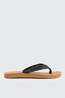 Ardene Flip-Flops with Embossed Sole Sandals in Black | Size