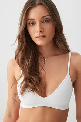 Ardene Seamless Triangle Bralette in White | Size XL | Nylon/Elastane | Microfiber
