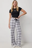 Ardene Flared PJ Pants in White | Size | Polyester/Spandex | Eco-Conscious