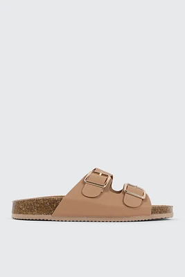 Ardene Two-Buckle Sandals in Medium Pink | Size | Faux Suede