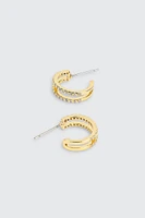Ardene 14K Gold Plated Two-Row Hoop Earrings