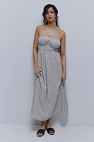 Ardene Striped Linen Blend Tube Dress in Beige | Size | Cotton/Viscose