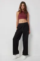 Ardene Black Cargo Parachute Pants | Size Large | Spandex/Cotton
