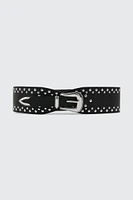 Ardene Studded Corset Belt in Black | Size | Faux Leather