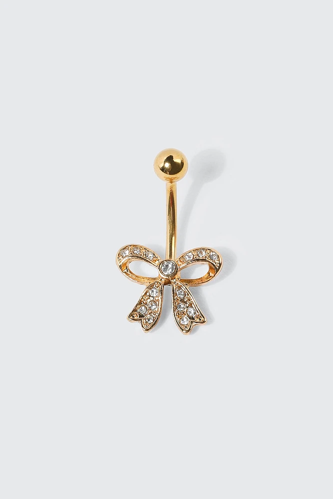 Ardene 14K Gold Plated Bow Navel Piercing