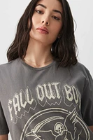 Ardene Oversized Fall Out Boy T-Shirt in Dark Grey | Size | 100% Cotton