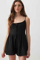 Ardene Linen Blend Milkmaid Romper in | Size | Cotton/Viscose