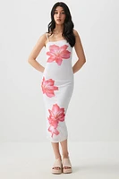 Ardene Bodycon Mesh Maxi Dress in White | Size | Polyester/Spandex