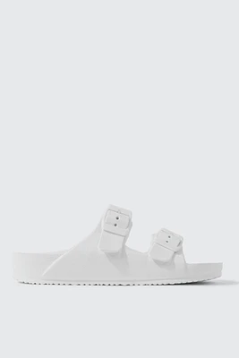 Ardene Two-Strap Sandals in White | Size | Eco-Conscious