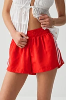Ardene Athletic Stripe Shorts in Red | Size | Nylon