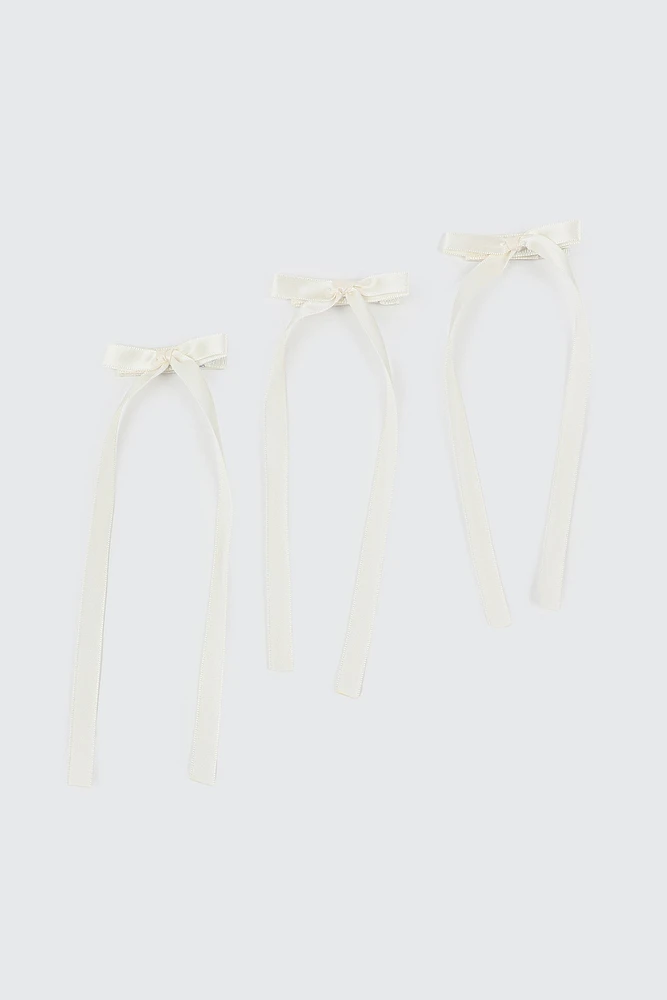 Ardene 3-Pack Hair Bows in White