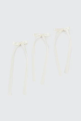 Ardene 3-Pack Hair Bows in White
