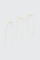 Ardene 3-Pack Hair Bows in White