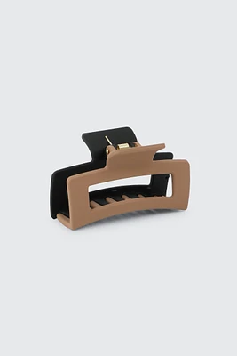 Ardene Colorblock Hair Claw in Brown