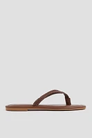 Ardene Braided Flip-Flops Sandals in | Size | Faux Leather
