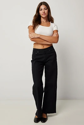 Ardene Wide Leg Pants in Black | Size Small | Polyester/Spandex