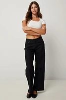 Ardene Wide Leg Pants in Black | Size Small | Polyester/Spandex