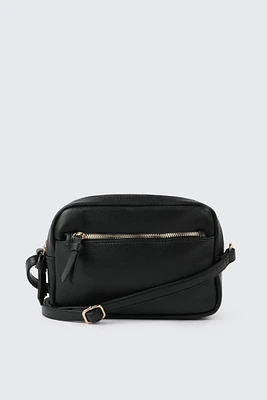 Ardene Faux Leather Crossbody Bag in Black | 100% Recycled Polyester/Faux Leather | Eco-Conscious