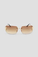 Ardene Sunglasses with Butterfly Details in Gold