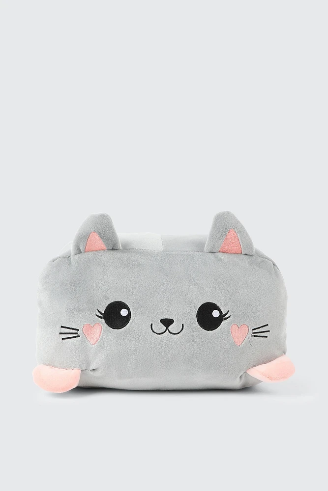 Ardene Cat Hand Warmer Pillow in Grey | Polyester